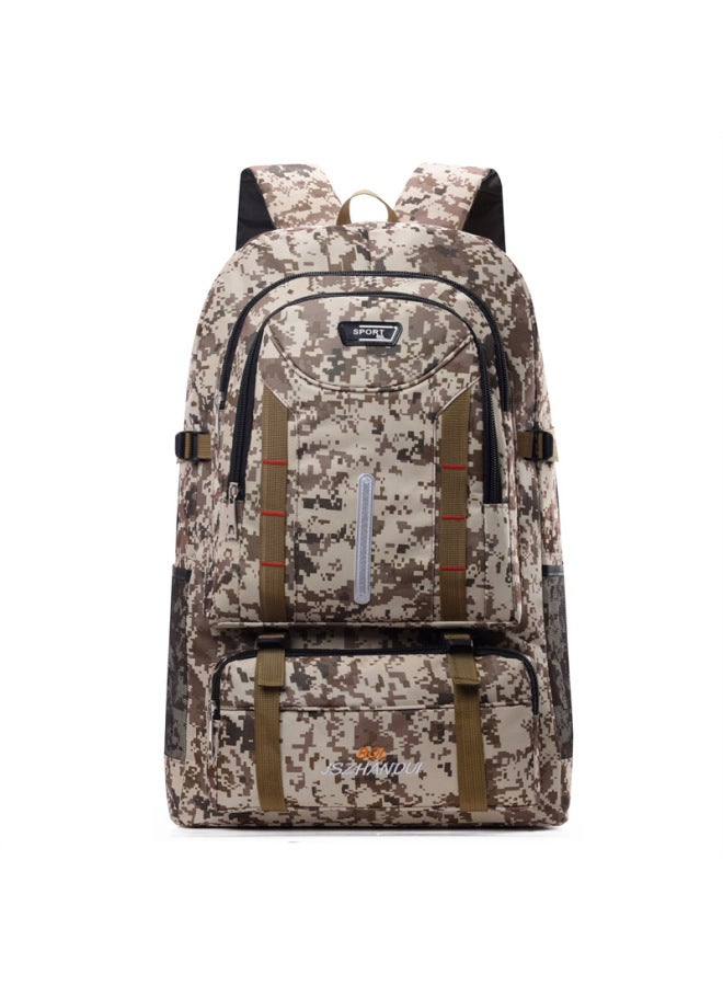 Large Capacity Outdoor Backpack Work Luggage Bag Expandable Travel Mountaineering Bag Schoolbag Travel Camping Business Travel-Color:Acu Camouflage-Capacity:80L - Image 1